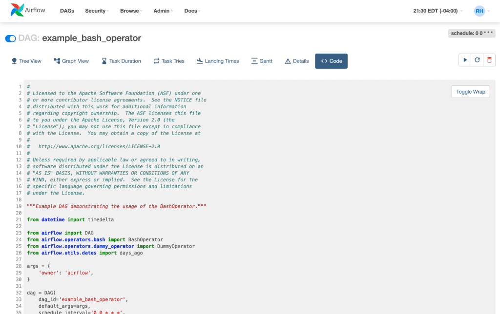 Airflow Monitor: Code View | Hevo Data